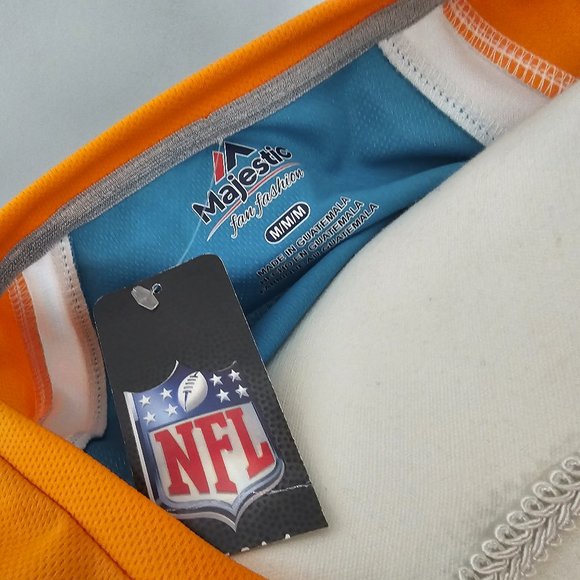 women's MAJESTIC fan fashion MIAMI DOLPHINS gameday SHIRT polyester RHINESTONES - Picture 8 of 8